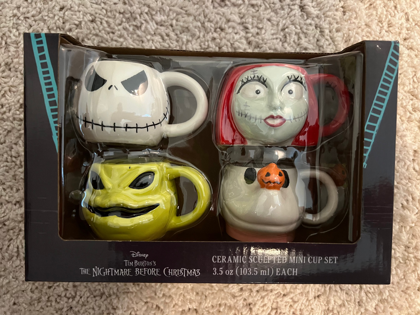 The Nightmare Before Christmas Ceramic Sculpted Mini Cups - Set of 4