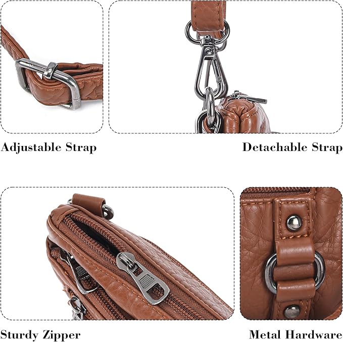 Triple Zip Crossbody Purses - Design 2