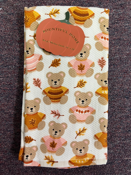 Beary Cute Fall Towels - Set of 2