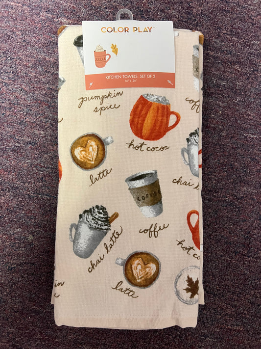 Fall Drink Towels - Set of 2
