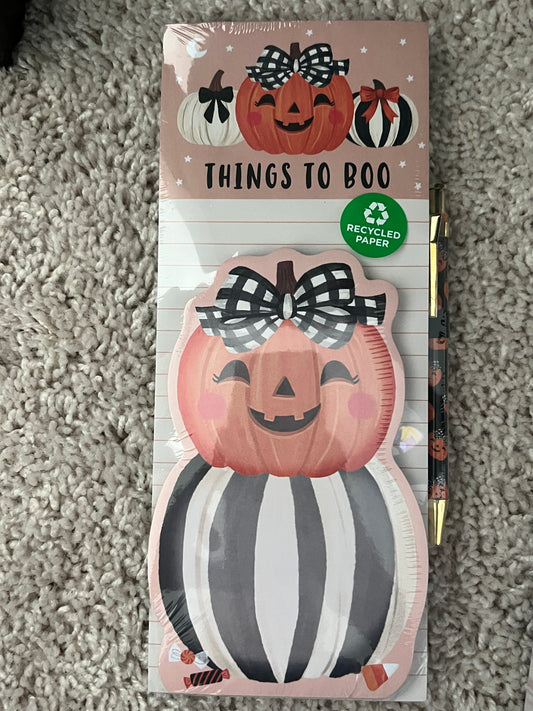 Things to Boo Notepad Set w/ Pen
