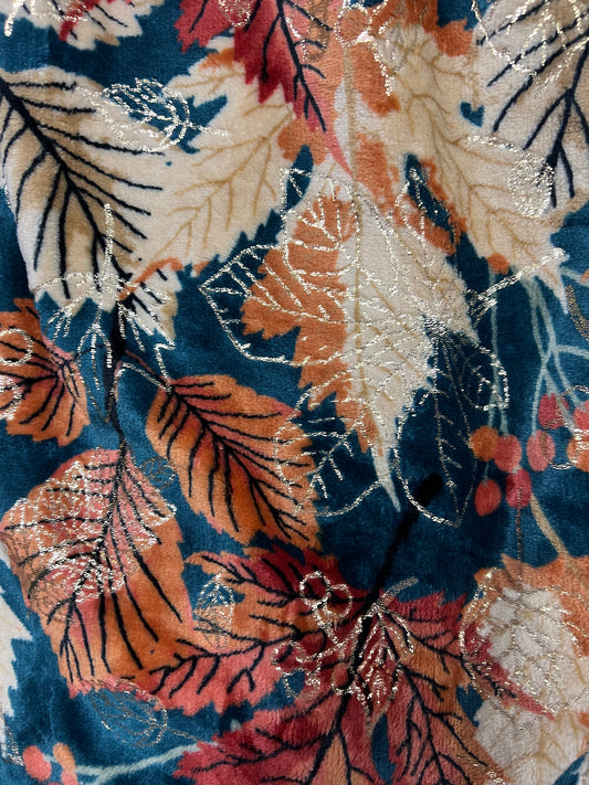 Fall Leaves w/ Gold Throw Blanket - 50"x60"
