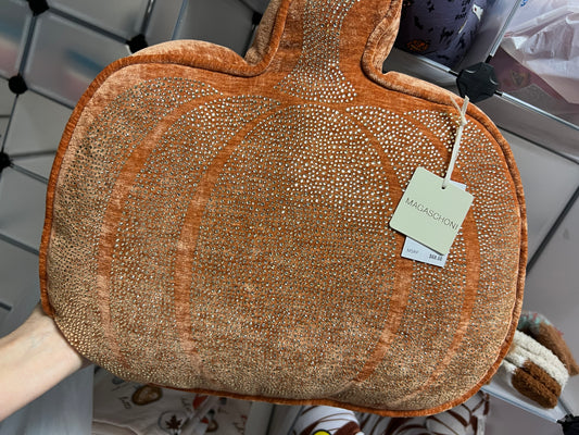 Rhinestone Pumpkin Pillow