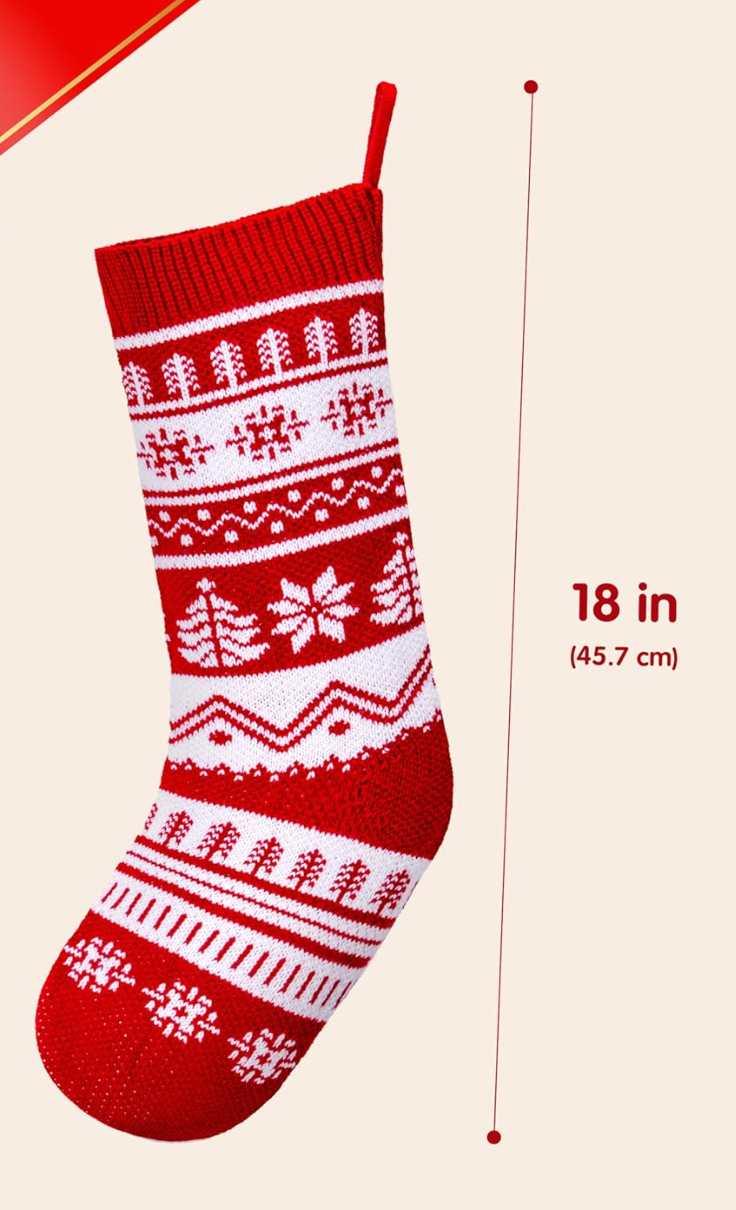 Red/White Knit Stocking LOADED with Treat Yourself Goodies & Gift Card!