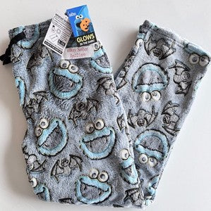 Cookie Monster Glows in Dark Halloween Bats Fleece Pants